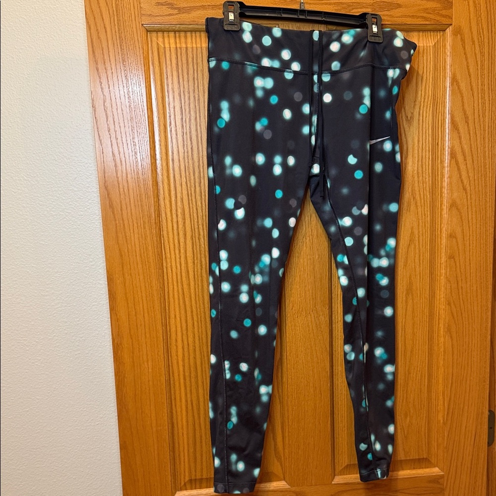 Stylish women’s workout Leggings with Blue and Black Design